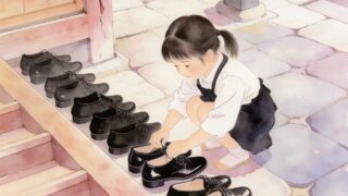 履物をそろえるきれい好きな日本の文化と書道教室